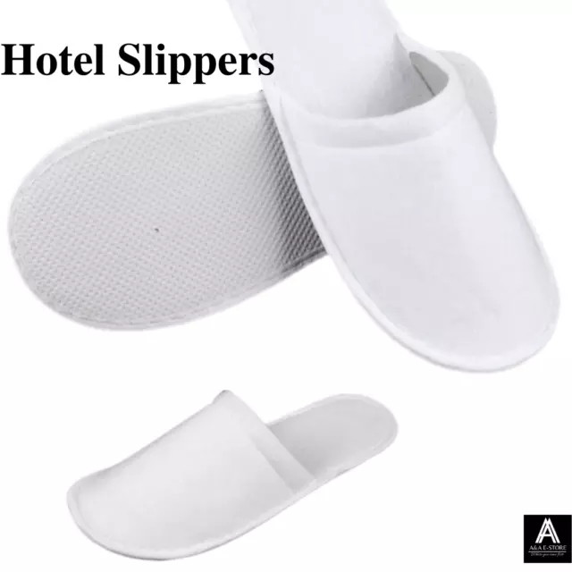 1/5/10 Pair Disposable Slippers Spa Hotel Guest Closed Toe Universal Size Shoe