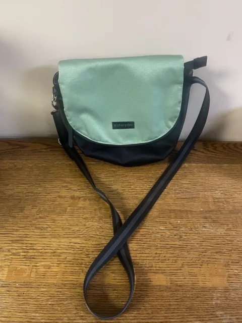 Sherpani Milli Crossbody Bag  Adjustable Canvas Strap Green Nylon Purse Handbag