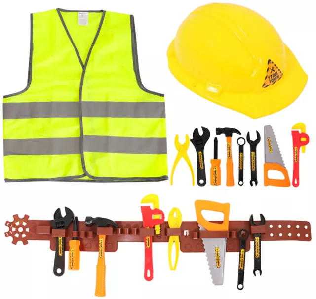 Kids Childrens Builder Construction Worker Fancy Dress Costume Boys Girls Outfit