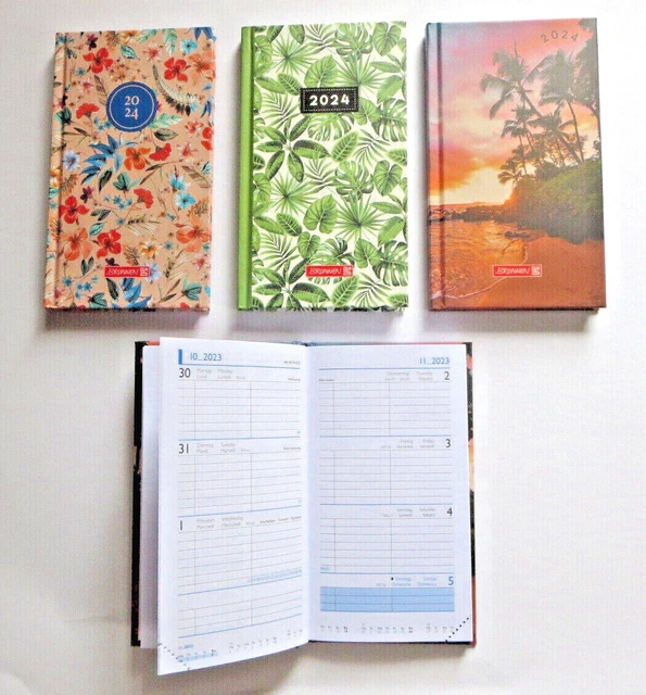 CALENDRIER DE POCHE étroit 2024 calendrier fontaine 2 pages = 1 semaine