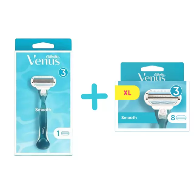 Gillette Venus Smooth Damen Rasierer + 5er, 9er Rasierklingen OVP I Frauen Set