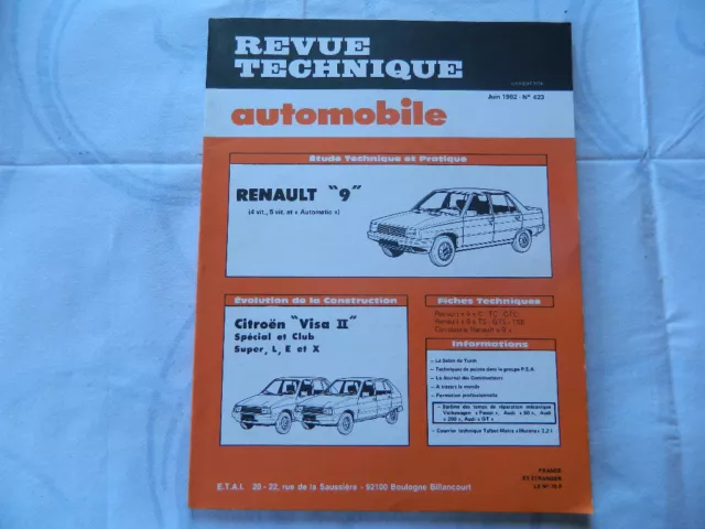 RTA revue technique automobile etat comme neuf RENAULT 9  4-5 VTS ET AUTO n  423