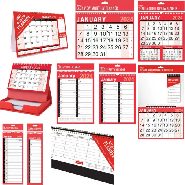 2024 Wall Calendar Slim Calender, Large Month to View Planner,Easy View Calendar