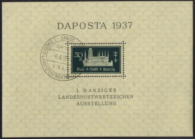 DANZIG Block 1 b gestempelt - Luftpost SST DAPOSTA 1937 [57222