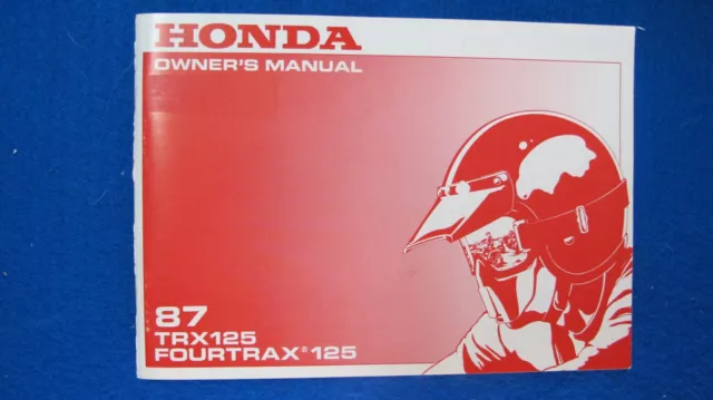 Honda 1987 TRX125 Fourtrax New Old Stock Original Owners Manual F427
