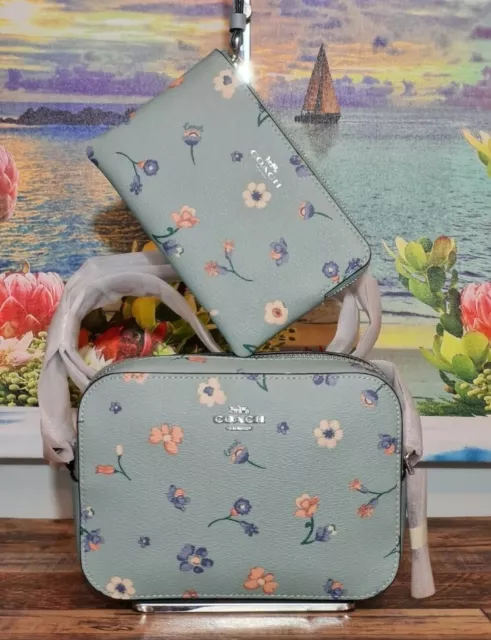 💝NWT COACH MINI CAMERA BAG AND WALLET SET With Mystical Floral Print