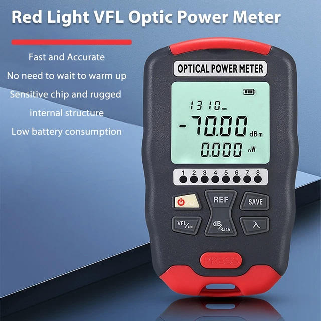 Fiber Tester Accurate Low Battery Consumption Mini Optical Fiber Power Meter