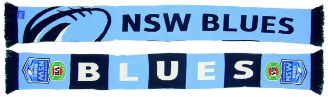 New Souths Wales NSW Blues State Of Origin NRL Banner Jacquard Scarf! S.O.O.