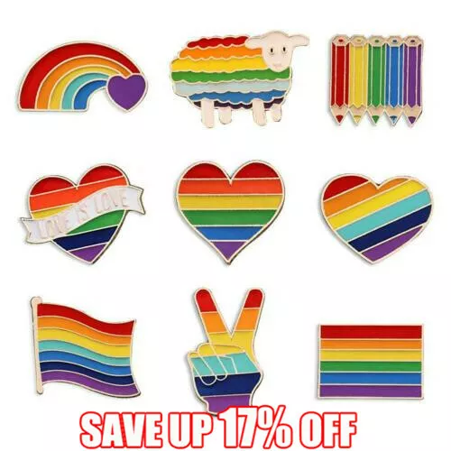 Rainbow Pride Pin Badge LGBTQ Gay Enamel Lapel Metal Brooch Jewellery