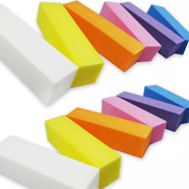 10 Pcs Tampon Lime À Ongles Outils De Manucure En Éponge Multicolore