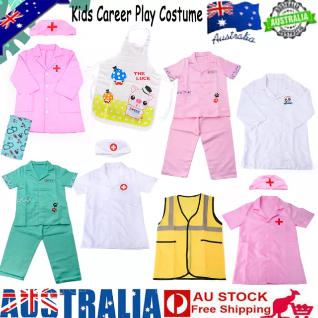 Kids Doctor Nurse Hospital Vet Costume Book Week Boys Girls Fancy Dress Uniform