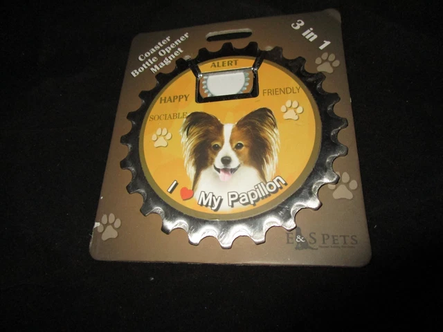 Papillon Dog Coaster Magnet Bottle Opener Bottle Ninjas Magnetic New