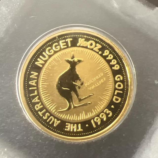 1993 Australia 1/20 oz Gold Kangaroo/Nugget BU In Capsule V-306