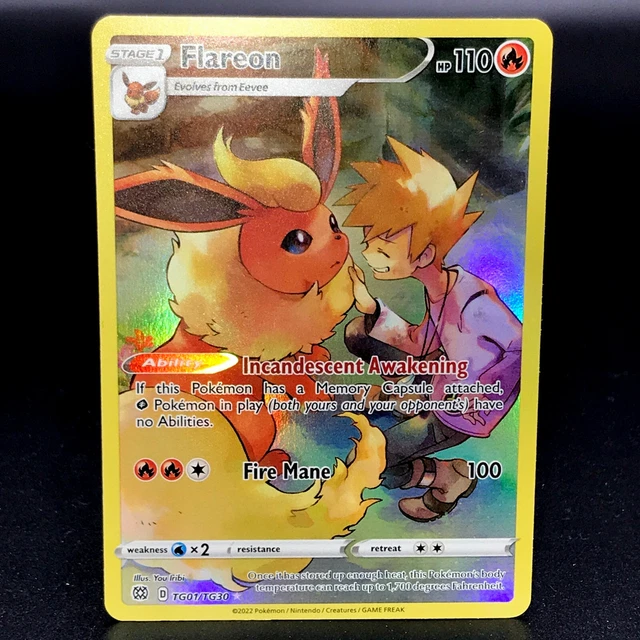 Flareon - SWSH Brilliant Stars TG01/TG30 - Full Art Rare Pokemon Card
