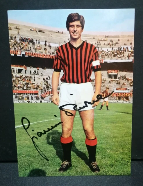 Foto Autografata Di Gianni Rivera Incorniciata - Regalo Per Appassionati Di Calcio, Ritratto A4 Con Cornice