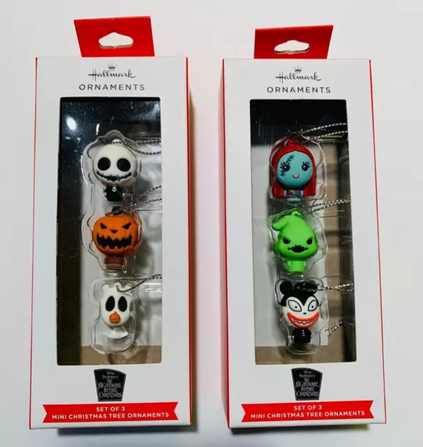 Hallmark NIGHTMARE BEFORE CHRISTMAS MINI HOLIDAY TREE ORNAMENTS 6pcs - New