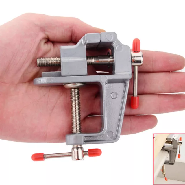 Home Mini Aluminum Miniature Small Jewelers Hobby Clamp On Table Bench Vise Tool