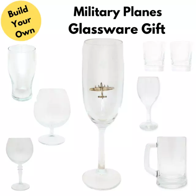 Military Planes Drinking Glasses & Spirit Glassware Gifts