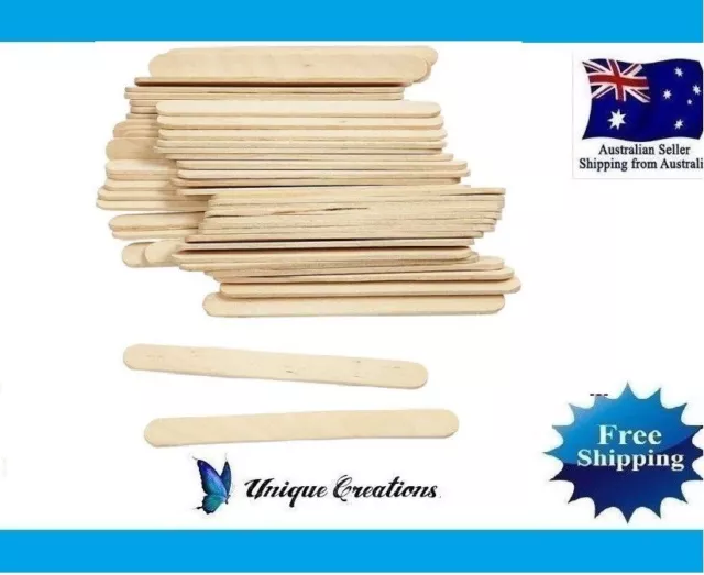 11.5x1cm Wooden Craft Stick Paddle Pop Popsicle Ice Cream Sticks Coffee Stirrers 2