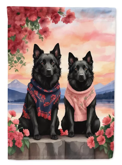 Belgian Sheepdog Two Hearts Flag Garden Size DAC4616GF