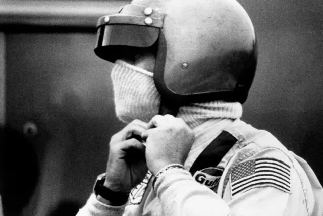 Le Mans Steve Mcqueen Putting On Helmet Wearing Iconic Heuer Watch 24X30 Poster