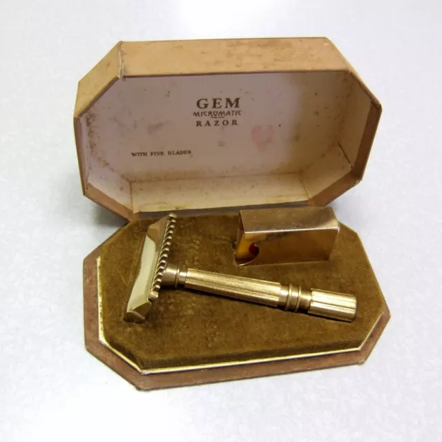 Vintage GEM Micromatic Single Edge Safety Razor in Presentation Box