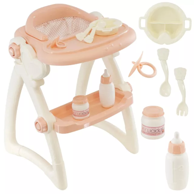 BiBI Doll Feeding High Chair Play Set Baby Doll Accessories Kids Role Play Toys