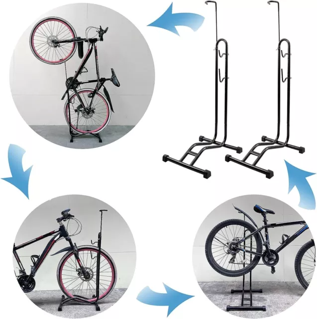 Bike Stand Bicycle Rack Steel Holder Floor Parking Storage Stand Bicycle Support 2