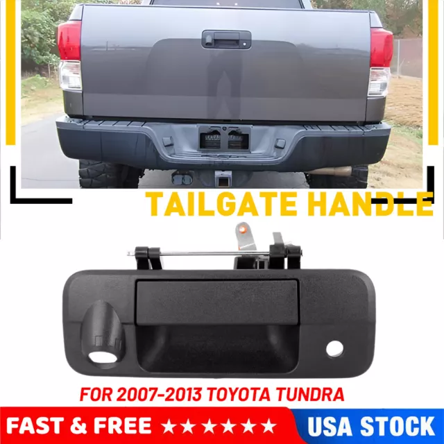 Tailgate Handle For 2007-2013 Toyota Tundra with Rear Camera Hole Textured Black