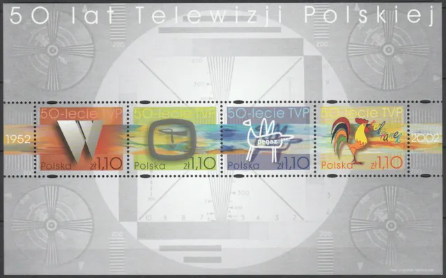 Poland 2002 - 50 years of Polish Television - Fi bl 183 MNH**