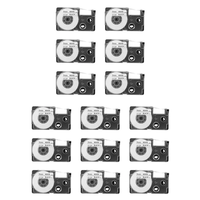 15 Pack 9mm Black on White Label Tape Label Maker Compatible with -120,6346