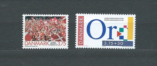 DANEMARK - 1992 YT 1038 à 1039 - TIMBRES NEUFS** MNH LUXE