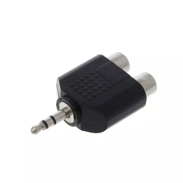 Plated 3.5mm Stereo o Male Plug to 2 RCA female Y Splitter Adapter