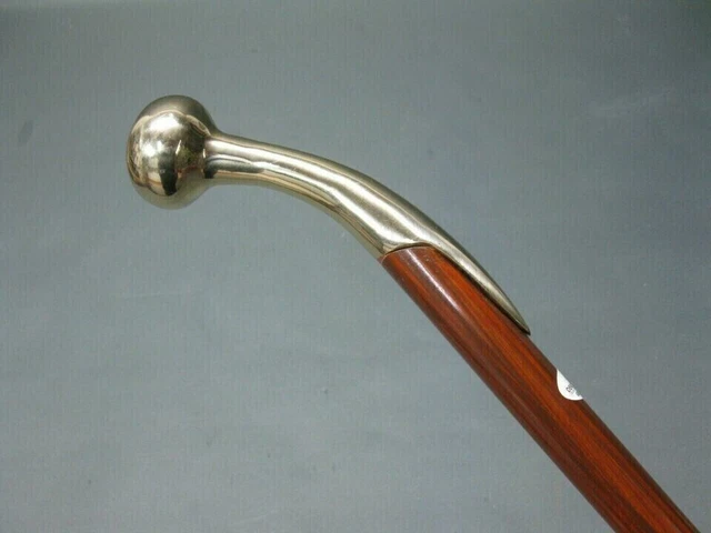 Canne de marche victorienne avec poignée en Messing bois Vintage nautique antique