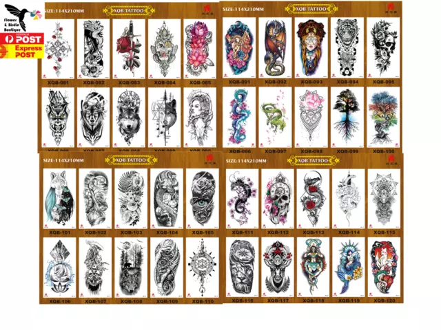 Temporary Tattoo Sticker Fake Arm Shoulder Leg Body art Waterproof Men Women 3D