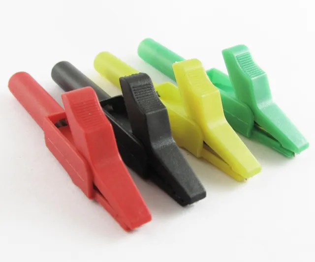 12pcs Full Insulated Alligator Clip to 4mm Banana Female Test Adapter 4 Colors