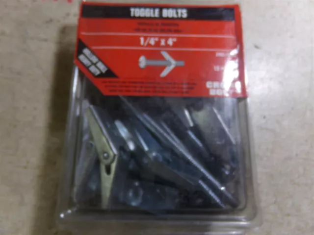 NEW  Crown 10352 1/4" Toggle Bolts *FREE SHIPPING*