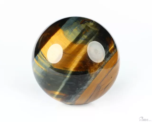 Gemstone 1.9" Blue & Gold Tiger's Eye Hand Carved Crystal Ball/Sphere, Healing