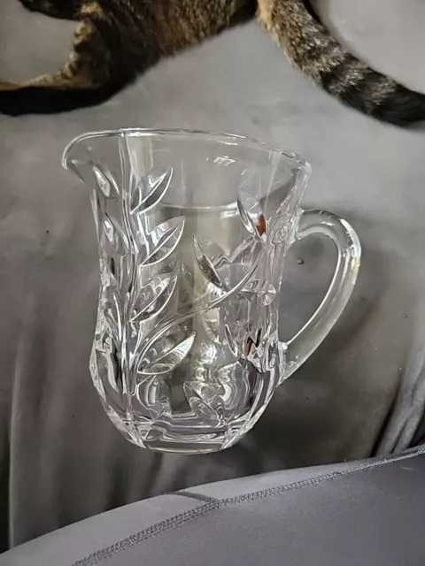 Vintage RCR Italian Crystal 40oz Water Pitcher with Laurus Leaves Vine Pattern