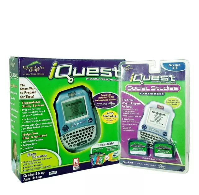 Leapfrog Quantum Leap IQuest Handheld W/ 7 Cartridges Bundle