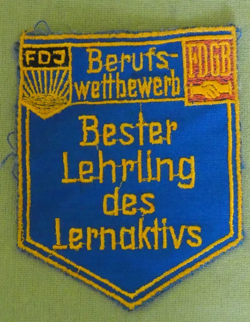 DDR Stoffabzeichen - FDJ - FDGB - Berufswettbewerb - Bester Lehrling des Lern.