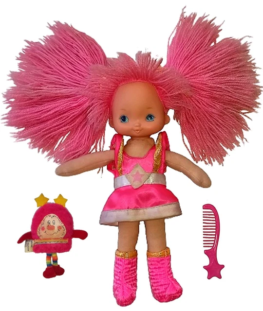 RAINBOW BRITE TICKLED PINK DEELITE SPRITE & COMB Doll 11" Plush Soft