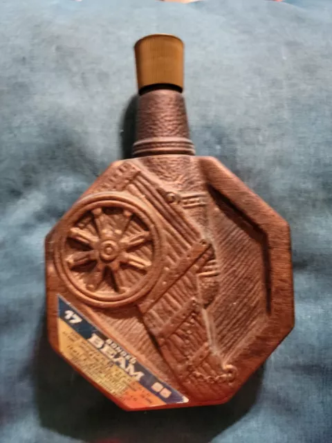 VINTAGE Jim Beam Whiskey Decanter Bottle Figural Cannon 1970 Bonded (no alcohol)
