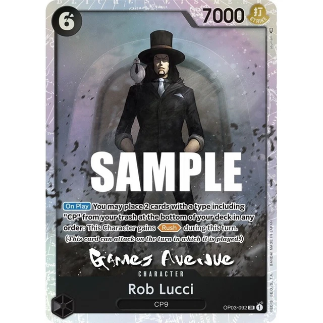 ONE PIECE CARD Game ! Rob Lucci OP03092 (Super Rare) V.1 EUR 5,50