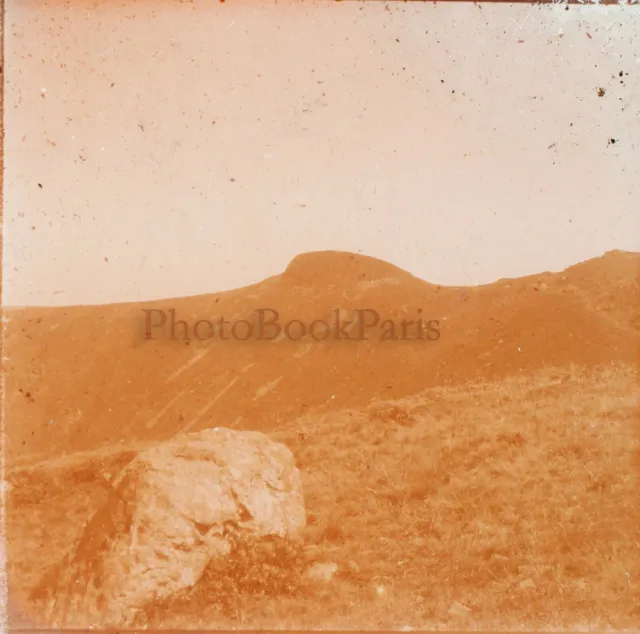 FRANCE Cantal Paysage Photo Stereo Plaque de verre Vintage V21L18n