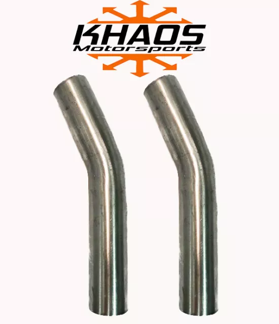 1.625" 1 5/8" 22.5 DEGREE 304 STAINLESS 16ga MANDREL EXHAUST TUBING 2PACK SS
