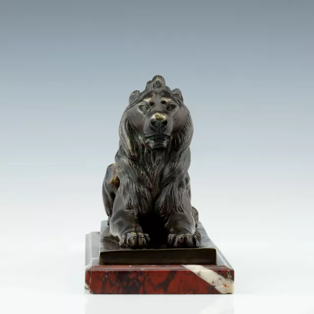 Löwe Bronze Skulptur 1860  A.-L. Barye Frankreich Animalier Naturalismus 2