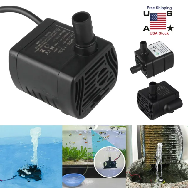 Mini Water Pump Quiet 240L/H 12V USB Brushless Motor Submersible Pool Water Pump