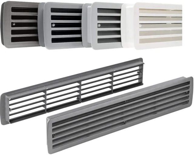 Grilles de Ventilation Porte Argent Échappement Cuisine Bain Aération 457x92 MM