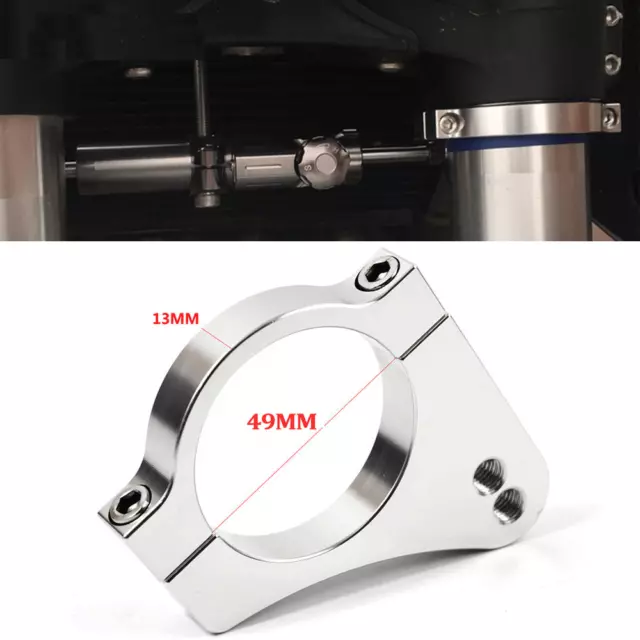Motorcycle Aluminium Steering Damper Stabilizer Bracket For 49mm Fork Clamp Tube